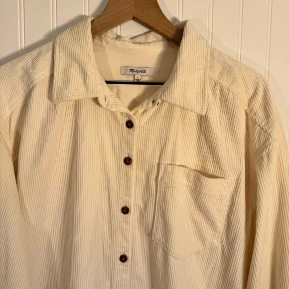 Madewell Corduroy Long-Sleeve Mini Shirtdress 100% Cotton Size Large - Picture 5 of 14